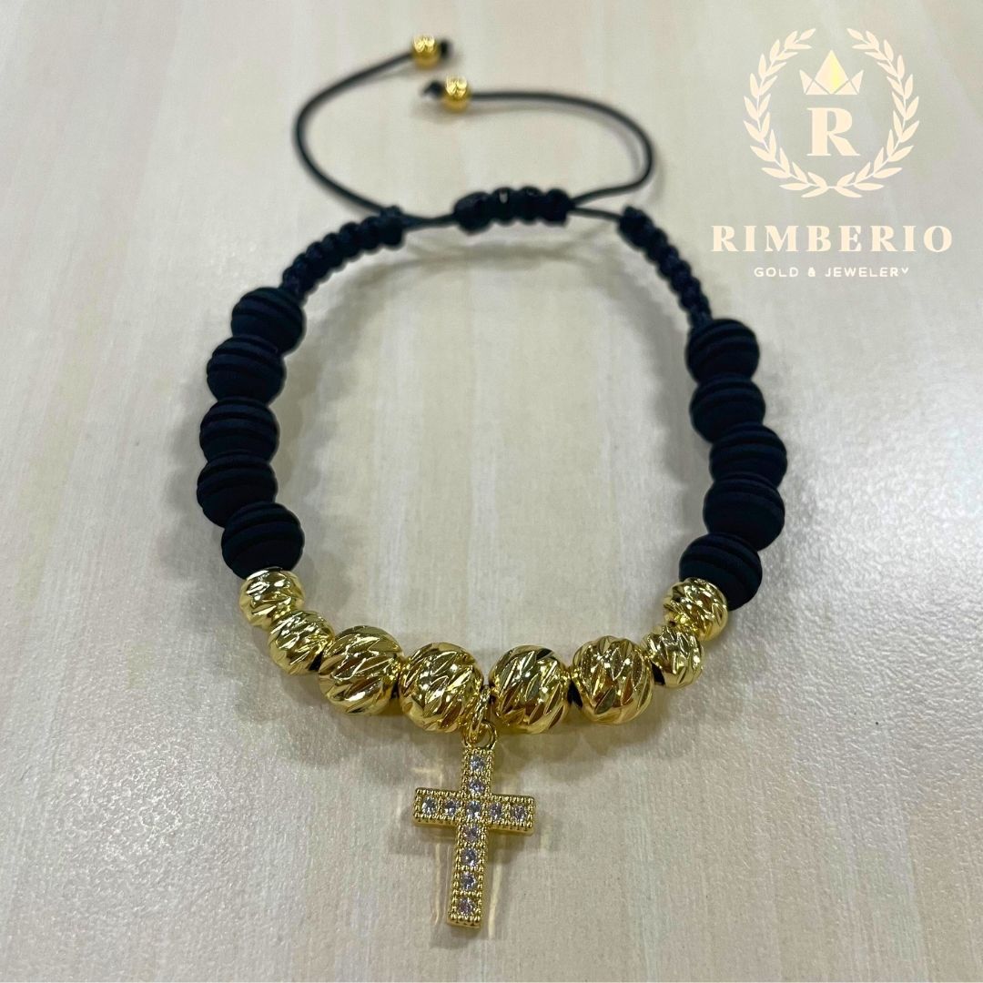 Pulsera Oro 18k laminado Cruz